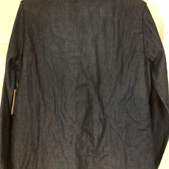 Denim indigo blue Ci Sono Brand Women’s Shirt stonewashed warm lining on button - Picture 9 of 12